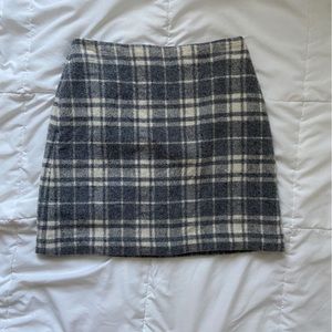 gray plaid wool skirt